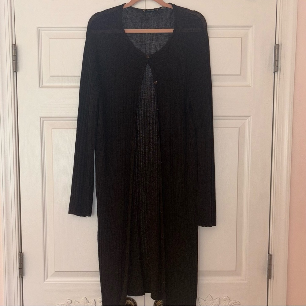 Anne Klein Brown Knit Button Down Sweater L